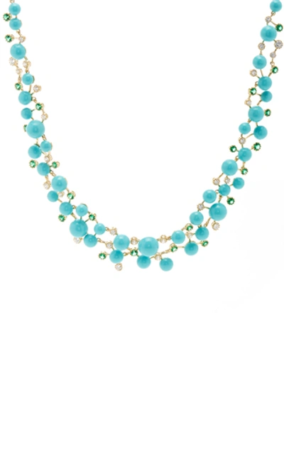 Shop Anabela Chan Turquoise Constellation Necklace In Blue