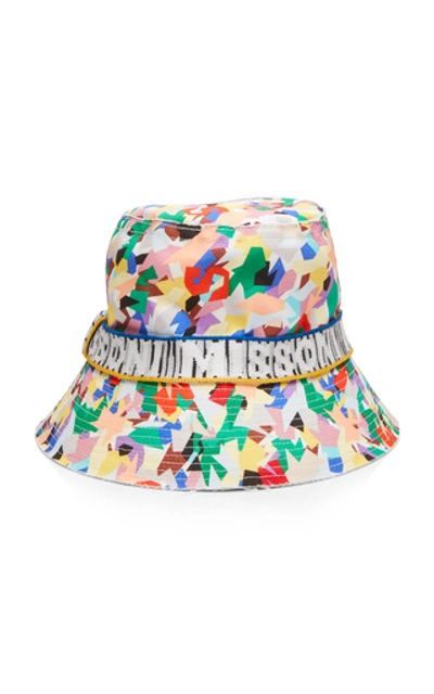 Shop Missoni Intarsia-trimmed Printed Canvas Bucket Hat In Multi