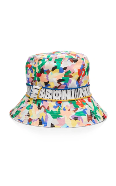 Shop Missoni Intarsia-trimmed Printed Canvas Bucket Hat In Multi