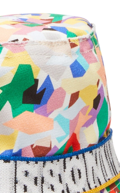 Shop Missoni Intarsia-trimmed Printed Canvas Bucket Hat In Multi