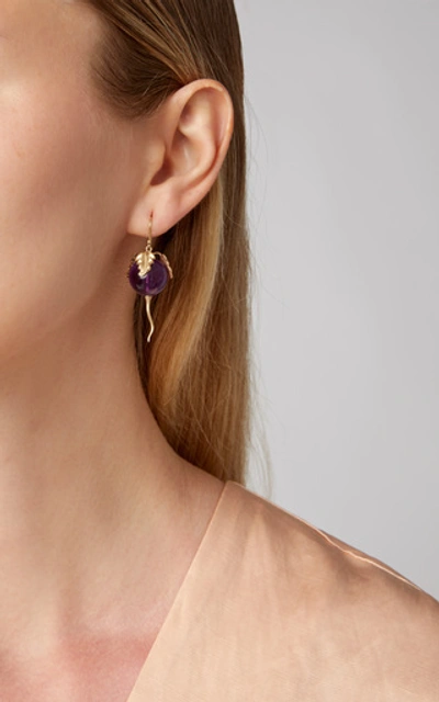 Shop Annette Ferdinandsen Amethyst Beet Earrings In Purple