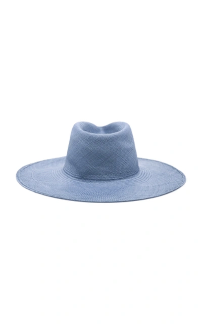 Shop Clyde Pinch Straw Panama Hat In Blue