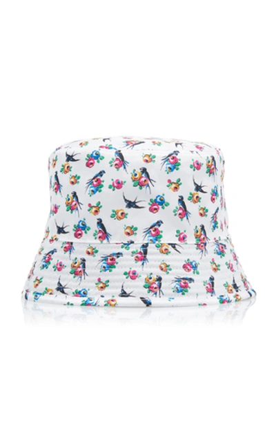 Shop Prada Reversible Floral-print Bucket Hat In Black