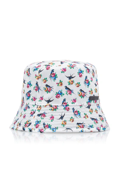 Shop Prada Reversible Floral-print Bucket Hat In Black