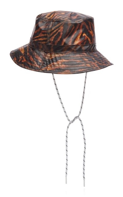 Shop Ganni Printed Bucket Hat In Animal