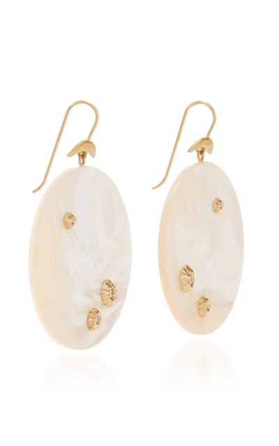 Shop Annette Ferdinandsen Large Luna Earring With Diamonds In White