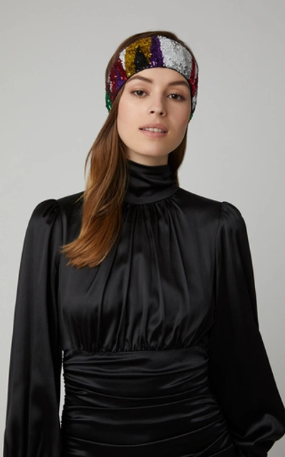 Shop Missoni Ricamo Paillettes-embroidered Headband In Multi