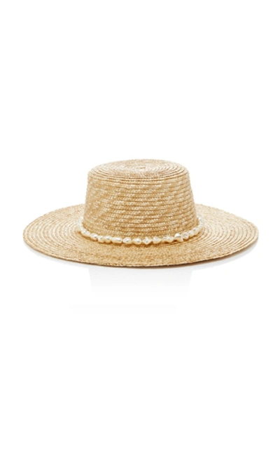 Shop Avenue Bazaar Embellished Staw Hat In Neutral