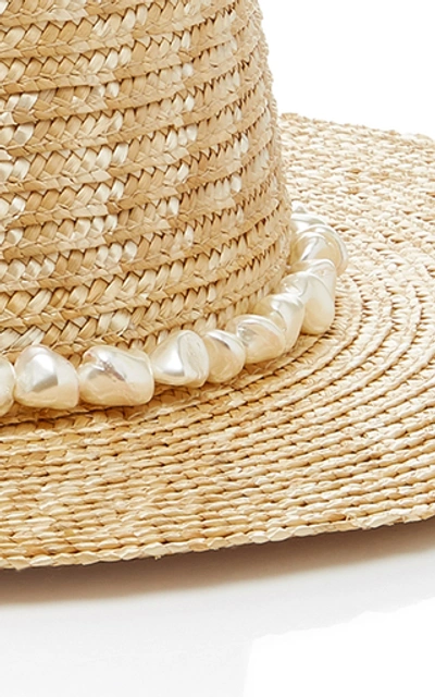 Shop Avenue Bazaar Embellished Staw Hat In Neutral