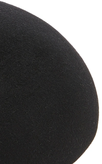 Shop Yestadt Millinery Zina Felt Beret In Black