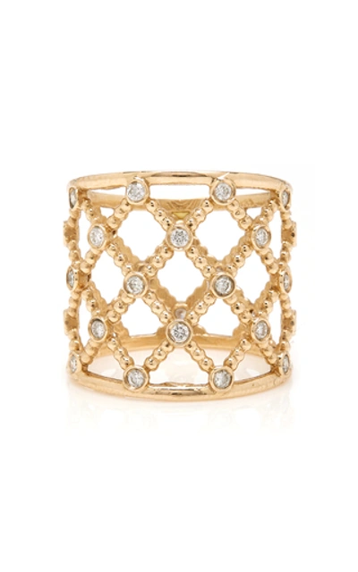 Shop Sophie Ratner 14k Gold Diamond Caged Ring