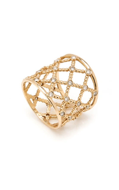 Shop Sophie Ratner 14k Gold Diamond Caged Ring