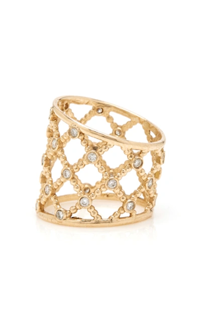 Shop Sophie Ratner 14k Gold Diamond Caged Ring