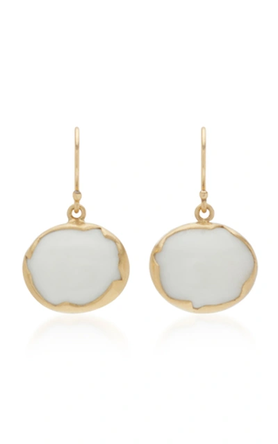 Shop Annette Ferdinandsen Egg 18k Gold And White Coral Drop Earrings