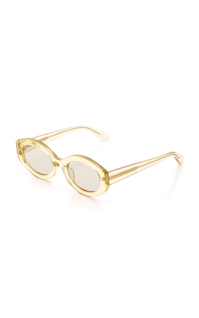 Shop Karen Walker Bishop Round-frame Acetate Sunglasses In Yellow