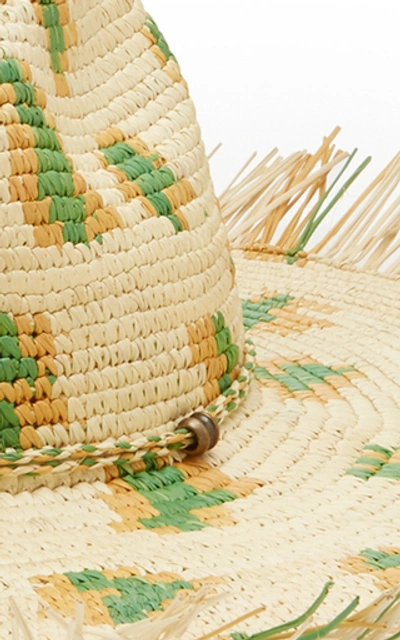Shop Sensi Studio Exclusive Frayed Leopard-print Straw Panama Hat In Neutral
