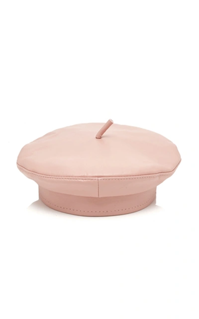 Shop Ruslan Baginskiy Hats Leather Beret In Pink