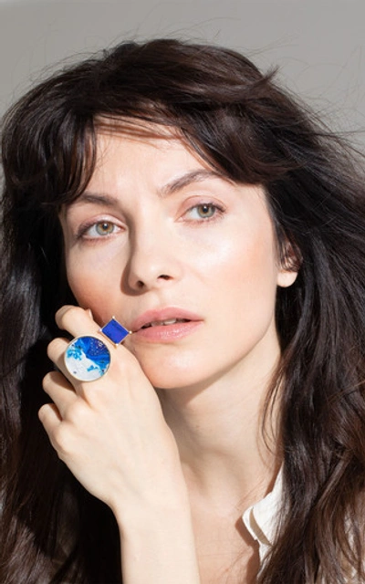 Shop Anna Maccieri Rossi Sea Sky Ring In Blue
