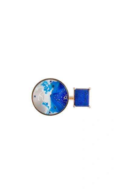 Shop Anna Maccieri Rossi Sea Sky Ring In Blue