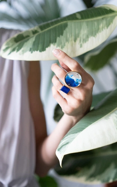 Shop Anna Maccieri Rossi Sea Sky Ring In Blue