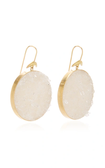 Shop Annette Ferdinandsen Crystal Drusy Luna Earrings In White