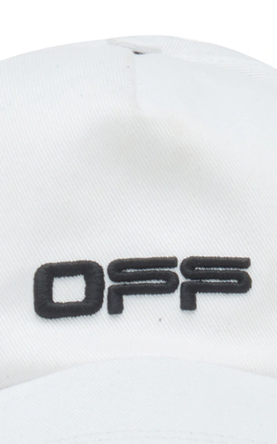 Shop Off-white Logo Cotton Baseball Cap In White