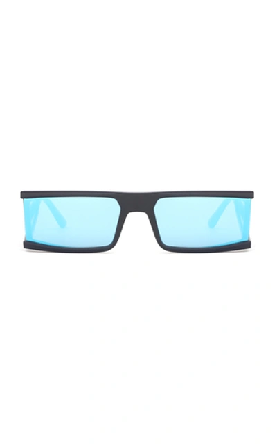 Shop Carolina Lemke X Kim Kardashian West Tempest Acetate Square-frame Sung In Blue