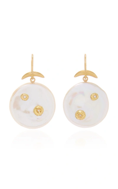 Shop Annette Ferdinandsen Pearl Luna Earring In White