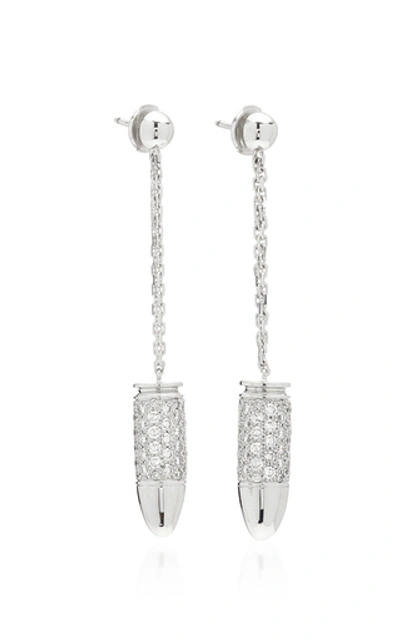 Shop Akillis Bang Bang 18k Gold Diamond Drop Earrings In White