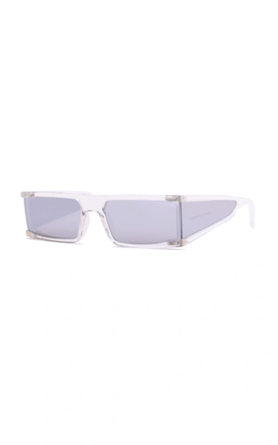 Shop Carolina Lemke X Kim Kardashian West Tempest Acetate Square-frame Sung In Silver