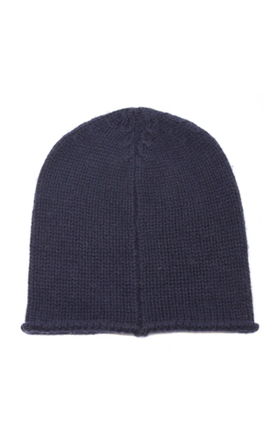 Shop The Elder Statesman Summer Ribbed Cashmere Beanie In Navy