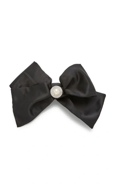 Shop Avenue The Ralph Silk Hair Clip In Black