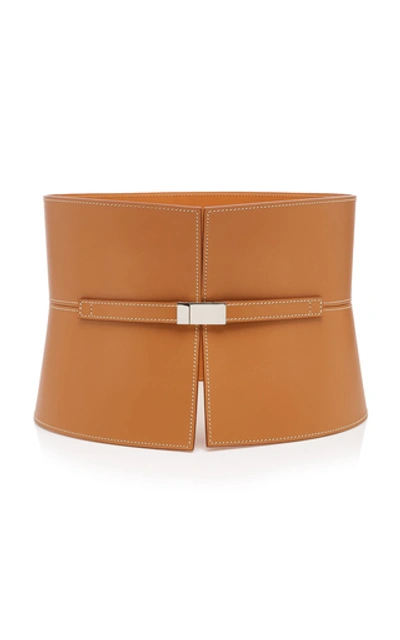 Shop Maison Vaincourt Exclusive Leather Corset Belt In Brown