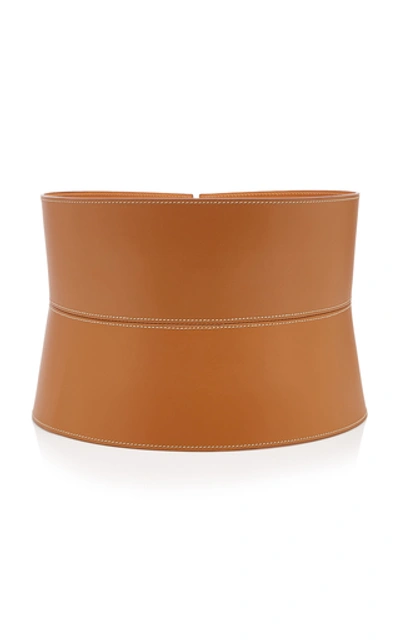 Shop Maison Vaincourt Exclusive Leather Corset Belt In Brown