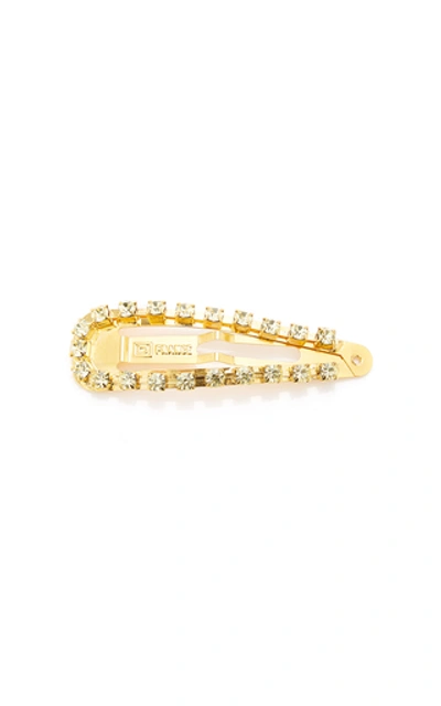 Shop Epona Valley 14k Gold-plated Crystal Barrette In Yellow