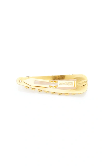 Shop Epona Valley 14k Gold-plated Crystal Barrette In Yellow