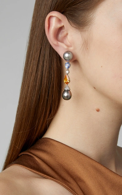 Shop Sabbadini 18k White Gold And Multi-stone Earrings