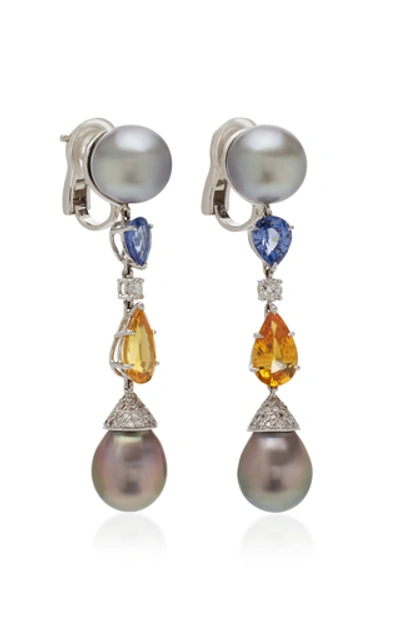 Shop Sabbadini 18k White Gold And Multi-stone Earrings