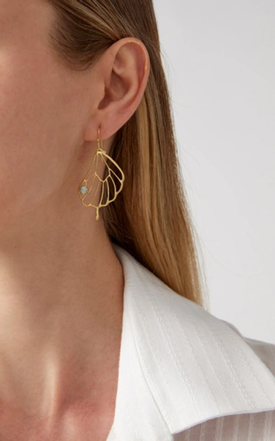 Shop Annette Ferdinandsen Opal Pampion Wing Earring In Gold