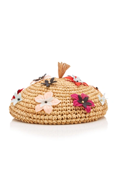Shop Gigi Burris Exclusive Coco Embellished Straw Beret In Neutral