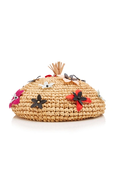 Shop Gigi Burris Exclusive Coco Embellished Straw Beret In Neutral