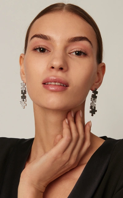 Shop Akillis 18k Gold Diamond Drop Earrings In Multi