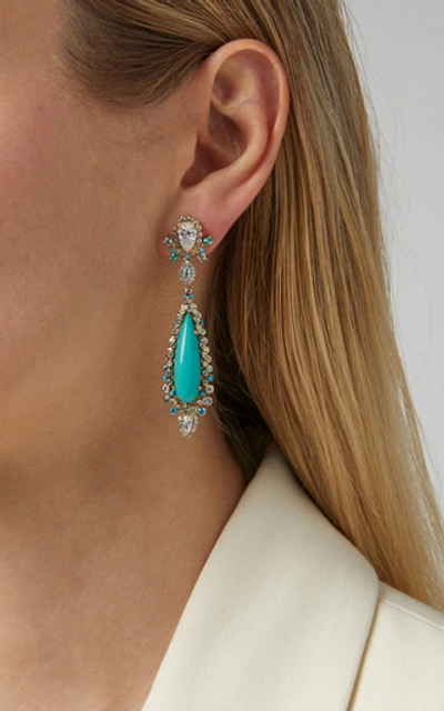 Shop Anabela Chan Turquoise Tigerlilly Earrings In Blue