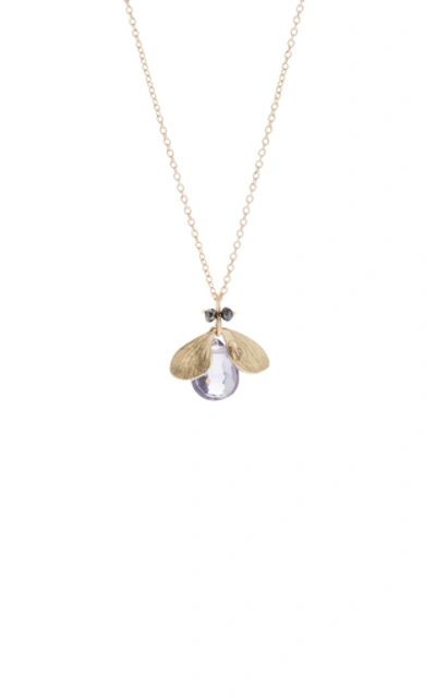 Shop Annette Ferdinandsen Jeweled Bug 14k Gold And Black Diamond Pendant Ne
