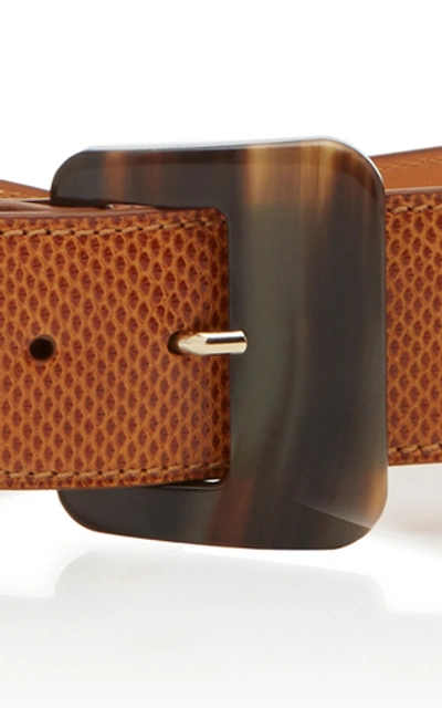 Shop Maison Vaincourt Lizard-effect Leather Belt In Brown