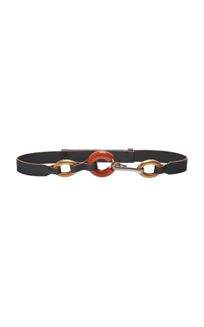 Shop Marni Leather And Resin Belt In Black