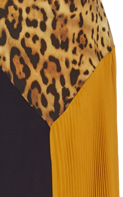 Shop Cushnie Asymmetric Color-block Silk-georgette Midi Skirt In Multi