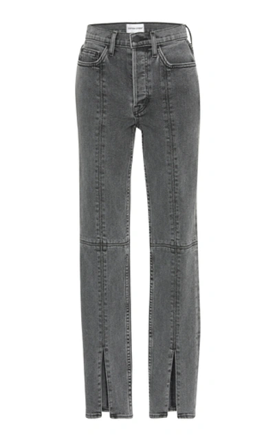 Shop Cotton Citizen Vickie High-rise Split-leg Jeans In Grey