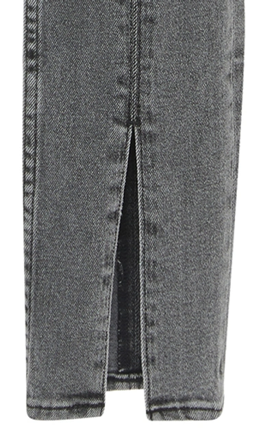 Shop Cotton Citizen Vickie High-rise Split-leg Jeans In Grey