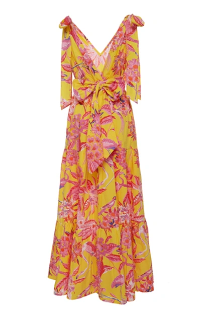 Shop Banjanan Carnation Cotton Poplin Dress In Yellow